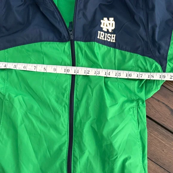 Women's Columbia Navy/Green Notre Dame Fighting Irish Forward Full-Zip windbr M - Picture 6 of 11